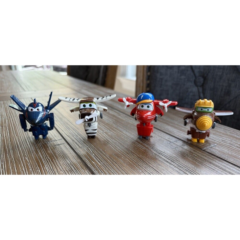 Super Wings 2” Transforming Plane Action Figure Airplane Toy Character Lot of 4